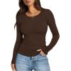 image:imageWIHOLL Long Sleeve Shirts for Women Fall Fashion Thermal Shirts Rib Knit Winter Clothing Warm Undershirts Basic TShirts4coffee