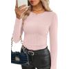 image:imageWIHOLL Long Sleeve Shirts for Women Fall Fashion Thermal Shirts Rib Knit Winter Clothing Warm Undershirts Basic TShirts6light Pink