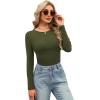 image:imageWIHOLL Long Sleeve Shirts for Women Fall Fashion Thermal Shirts Rib Knit Winter Clothing Warm Undershirts Basic TShirts6olive Green