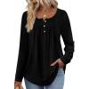 image:imageWIHOLL Long Sleeve Shirts for Women Fall Outfits 2025 Crewneck Casual Tunic Tops Trendy Blouses Fashion Clothing0black