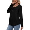 image:imageWIHOLL Long Sleeve Shirts for Women Fall Outfits 2025 Crewneck Casual Tunic Tops Trendy Blouses Fashion Clothing0black