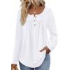 image:imageWIHOLL Long Sleeve Shirts for Women Fall Outfits 2025 Crewneck Casual Tunic Tops Trendy Blouses Fashion Clothing0white