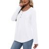 image:imageWIHOLL Long Sleeve Shirts for Women Fall Outfits 2025 Crewneck Casual Tunic Tops Trendy Blouses Fashion Clothing0white