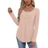 image:imageWIHOLL Long Sleeve Shirts for Women Fall Outfits 2025 Crewneck Casual Tunic Tops Trendy Blouses Fashion Clothing1khaki
