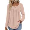 image:imageWIHOLL Long Sleeve Shirts for Women Fall Outfits 2025 Crewneck Casual Tunic Tops Trendy Blouses Fashion Clothing1khaki