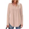 image:imageWIHOLL Long Sleeve Shirts for Women Fall Outfits 2025 Crewneck Casual Tunic Tops Trendy Blouses Fashion Clothing1khaki