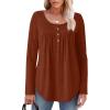 image:imageWIHOLL Long Sleeve Shirts for Women Fall Outfits 2025 Crewneck Casual Tunic Tops Trendy Blouses Fashion Clothing2caramel