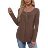 image:imageWIHOLL Long Sleeve Shirts for Women Fall Outfits 2025 Crewneck Casual Tunic Tops Trendy Blouses Fashion Clothing2coffee