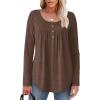 image:imageWIHOLL Long Sleeve Shirts for Women Fall Outfits 2025 Crewneck Casual Tunic Tops Trendy Blouses Fashion Clothing2coffee