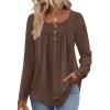 image:imageWIHOLL Long Sleeve Shirts for Women Fall Outfits 2025 Crewneck Casual Tunic Tops Trendy Blouses Fashion Clothing2coffee