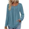image:imageWIHOLL Long Sleeve Shirts for Women Fall Outfits 2025 Crewneck Casual Tunic Tops Trendy Blouses Fashion Clothing3teal