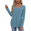 image:imageWIHOLL Long Sleeve Shirts for Women Fall Outfits 2025 Crewneck Casual Tunic Tops Trendy Blouses Fashion Clothing3teal