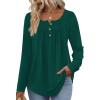 image:imageWIHOLL Long Sleeve Shirts for Women Fall Outfits 2025 Crewneck Casual Tunic Tops Trendy Blouses Fashion Clothing4green