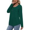 image:imageWIHOLL Long Sleeve Shirts for Women Fall Outfits 2025 Crewneck Casual Tunic Tops Trendy Blouses Fashion Clothing4green