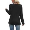 image:imageWIHOLL Long Sleeve Shirts for Women Fall Outfits V Neck T Shirts Button Down Tunic Tops Fashion Clothing0black