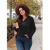 image:imageWIHOLL Long Sleeve Shirts for Women Fall Outfits V Neck T Shirts Button Down Tunic Tops Fashion Clothing0black
