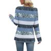 image:imageWIHOLL Long Sleeve Shirts for Women Fall Outfits V Neck T Shirts Button Down Tunic Tops Fashion Clothing0blue Stripes