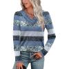 image:imageWIHOLL Long Sleeve Shirts for Women Fall Outfits V Neck T Shirts Button Down Tunic Tops Fashion Clothing0blue Stripes