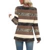 image:imageWIHOLL Long Sleeve Shirts for Women Fall Outfits V Neck T Shirts Button Down Tunic Tops Fashion Clothing0brown Stripe