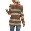 image:imageWIHOLL Long Sleeve Shirts for Women Fall Outfits V Neck T Shirts Button Down Tunic Tops Fashion Clothing0orange Stripes