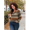 image:imageWIHOLL Long Sleeve Shirts for Women Fall Outfits V Neck T Shirts Button Down Tunic Tops Fashion Clothing0orange Stripes