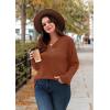 image:imageWIHOLL Long Sleeve Shirts for Women Fall Outfits V Neck T Shirts Button Down Tunic Tops Fashion Clothing1caramel