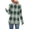 image:imageWIHOLL Long Sleeve Shirts for Women Fall Outfits V Neck T Shirts Button Down Tunic Tops Fashion Clothing1green Grid