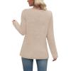 image:imageWIHOLL Long Sleeve Shirts for Women Fall Outfits V Neck T Shirts Button Down Tunic Tops Fashion Clothing1khaki