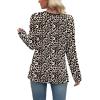image:imageWIHOLL Long Sleeve Shirts for Women Fall Outfits V Neck T Shirts Button Down Tunic Tops Fashion Clothing1leopard Print