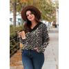 image:imageWIHOLL Long Sleeve Shirts for Women Fall Outfits V Neck T Shirts Button Down Tunic Tops Fashion Clothing1leopard Print
