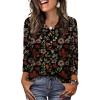 image:imageWIHOLL Long Sleeve Shirts for Women Fall Outfits V Neck T Shirts Button Down Tunic Tops Fashion Clothing1maple Leaf