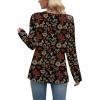image:imageWIHOLL Long Sleeve Shirts for Women Fall Outfits V Neck T Shirts Button Down Tunic Tops Fashion Clothing1maple Leaf
