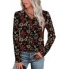 image:imageWIHOLL Long Sleeve Shirts for Women Fall Outfits V Neck T Shirts Button Down Tunic Tops Fashion Clothing1maple Leaf