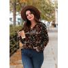 image:imageWIHOLL Long Sleeve Shirts for Women Fall Outfits V Neck T Shirts Button Down Tunic Tops Fashion Clothing1maple Leaf