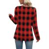 image:imageWIHOLL Long Sleeve Shirts for Women Fall Outfits V Neck T Shirts Button Down Tunic Tops Fashion Clothing1red Plaid