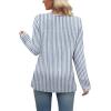 image:imageWIHOLL Long Sleeve Shirts for Women Fall Outfits V Neck T Shirts Button Down Tunic Tops Fashion Clothing1vertical Stripes