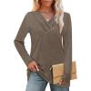 image:imageWIHOLL Long Sleeve Shirts for Women Fall Outfits V Neck T Shirts Button Down Tunic Tops Fashion Clothing2coffee
