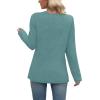 image:imageWIHOLL Long Sleeve Shirts for Women Fall Outfits V Neck T Shirts Button Down Tunic Tops Fashion Clothing2teal