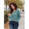 image:imageWIHOLL Long Sleeve Shirts for Women Fall Outfits V Neck T Shirts Button Down Tunic Tops Fashion Clothing2teal
