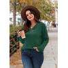 image:imageWIHOLL Long Sleeve Shirts for Women Fall Outfits V Neck T Shirts Button Down Tunic Tops Fashion Clothing3green