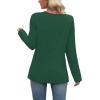 image:imageWIHOLL Long Sleeve Shirts for Women Fall Outfits V Neck T Shirts Button Down Tunic Tops Fashion Clothing3green