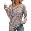 image:imageWIHOLL Long Sleeve Shirts for Women Fall Outfits V Neck T Shirts Button Down Tunic Tops Fashion ClothingDitsy Floral