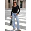 image:imageWIHOLL Long Sleeve Thermal Shirts for Women Light Fleece Tops Spring 2026 Square Neck Basic TeesAblack