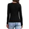 image:imageWIHOLL Long Sleeve Thermal Shirts for Women Light Fleece Tops Spring 2026 Square Neck Basic TeesAblack
