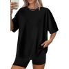 image:imageWIHOLL Oversized Tshirts for Women Summer Tops Short Sleeve T Shirts Beach Vacation Clothes Travel Outfits Fashion 2026All Black