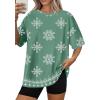 image:imageWIHOLL Oversized Tshirts for Women Summer Tops Short Sleeve T Shirts Beach Vacation Clothes Travel Outfits Fashion 2026Boho Green