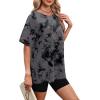 image:imageWIHOLL Oversized Tshirts for Women Summer Tops Short Sleeve T Shirts Beach Vacation Clothes Travel Outfits Fashion 2026Charcoal Tie Dye