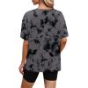 image:imageWIHOLL Oversized Tshirts for Women Summer Tops Short Sleeve T Shirts Beach Vacation Clothes Travel Outfits Fashion 2026Charcoal Tie Dye