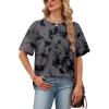 image:imageWIHOLL Oversized Tshirts for Women Summer Tops Short Sleeve T Shirts Beach Vacation Clothes Travel Outfits Fashion 2026Charcoal Tie Dye