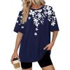 image:imageWIHOLL Oversized Tshirts for Women Summer Tops Short Sleeve T Shirts Beach Vacation Clothes Travel Outfits Fashion 2026Floral Navy